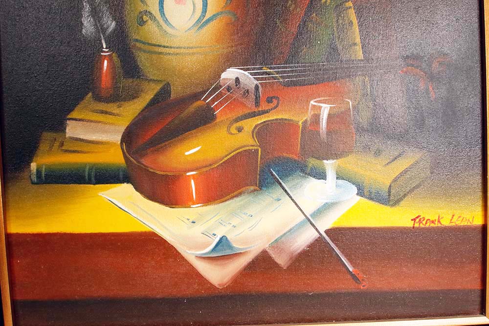 Frank Lean Signed Oil on Canvas Still Life Painting