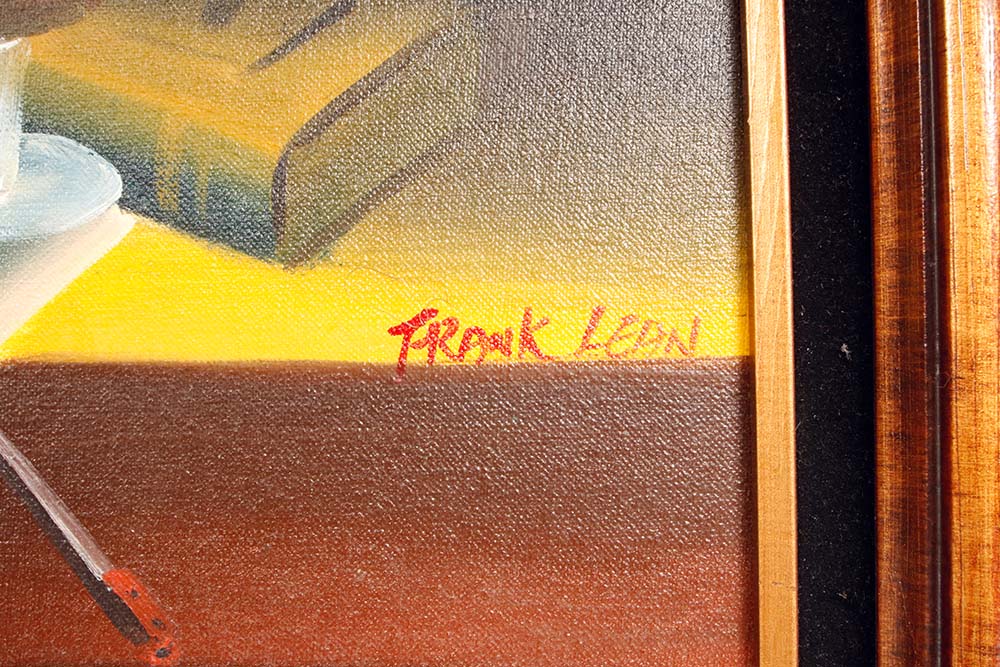 Frank Lean Signed Oil on Canvas Still Life Painting