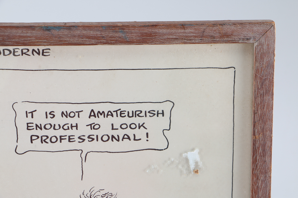 Framed Parrish Cartoon "Critique Moderne"