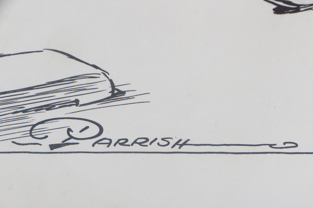 Framed Parrish Cartoon "Critique Moderne"