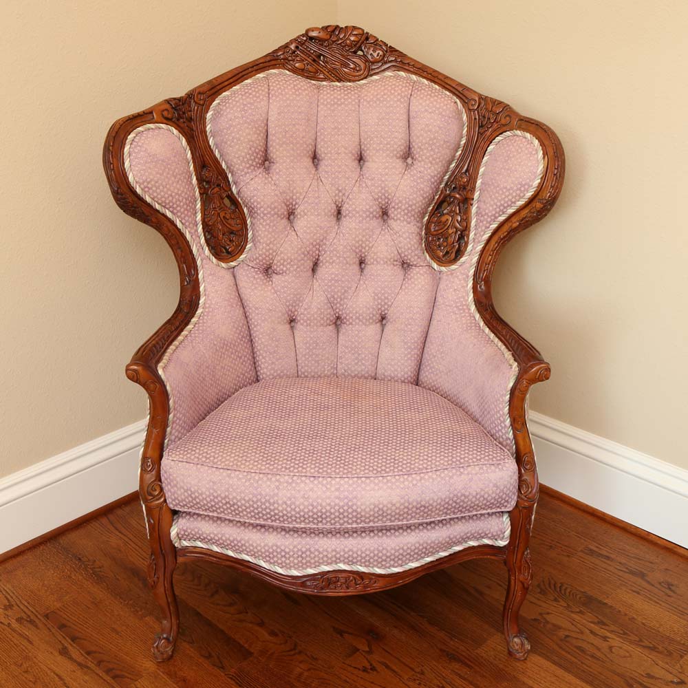 Rococo Revival Wingback Chair