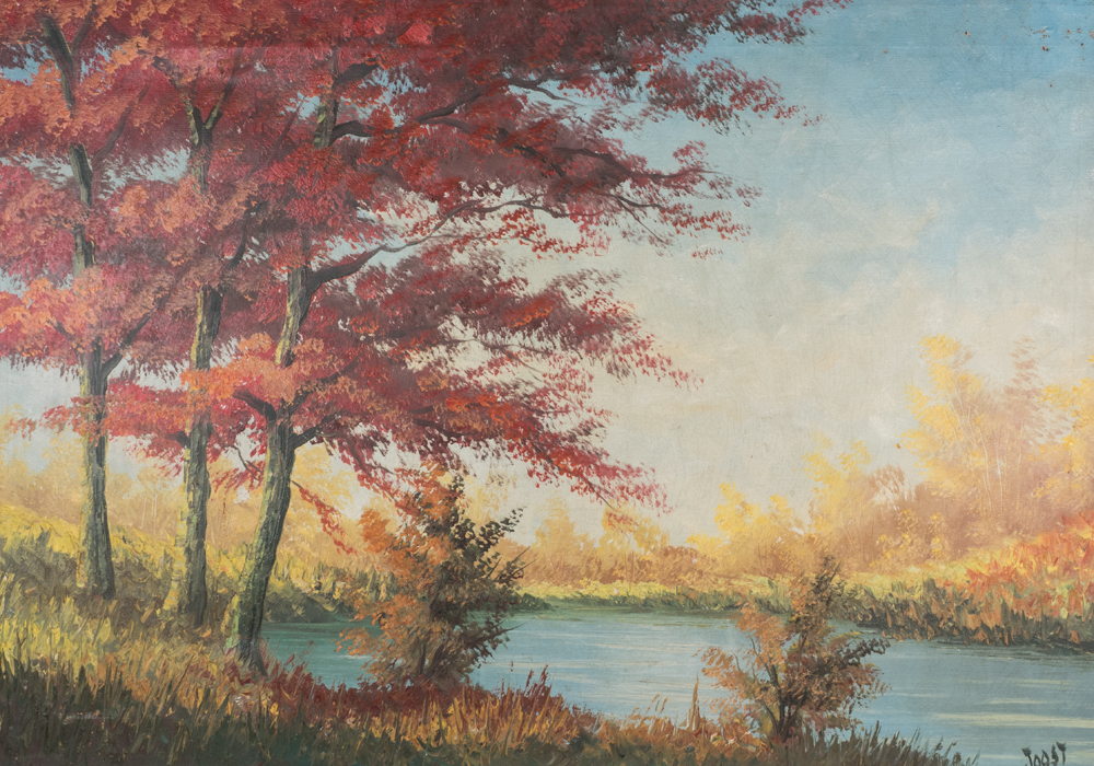 Original Joost Autumn Landscape Oil Painting