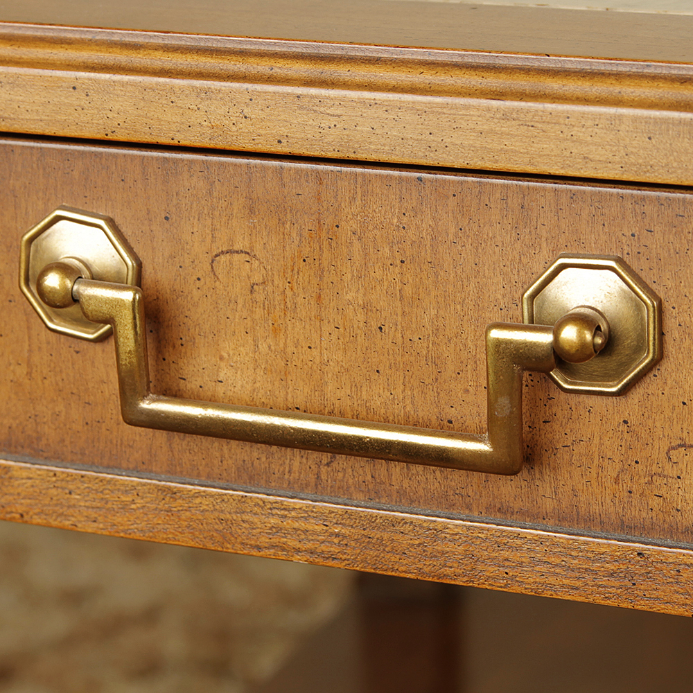 Matching Vintage Marble Inlaid Mahogany End Tables by Imperial Furniture