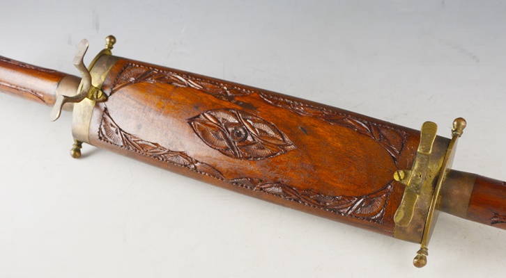 Wood Handle Carving Set With Carved Display Storage from India