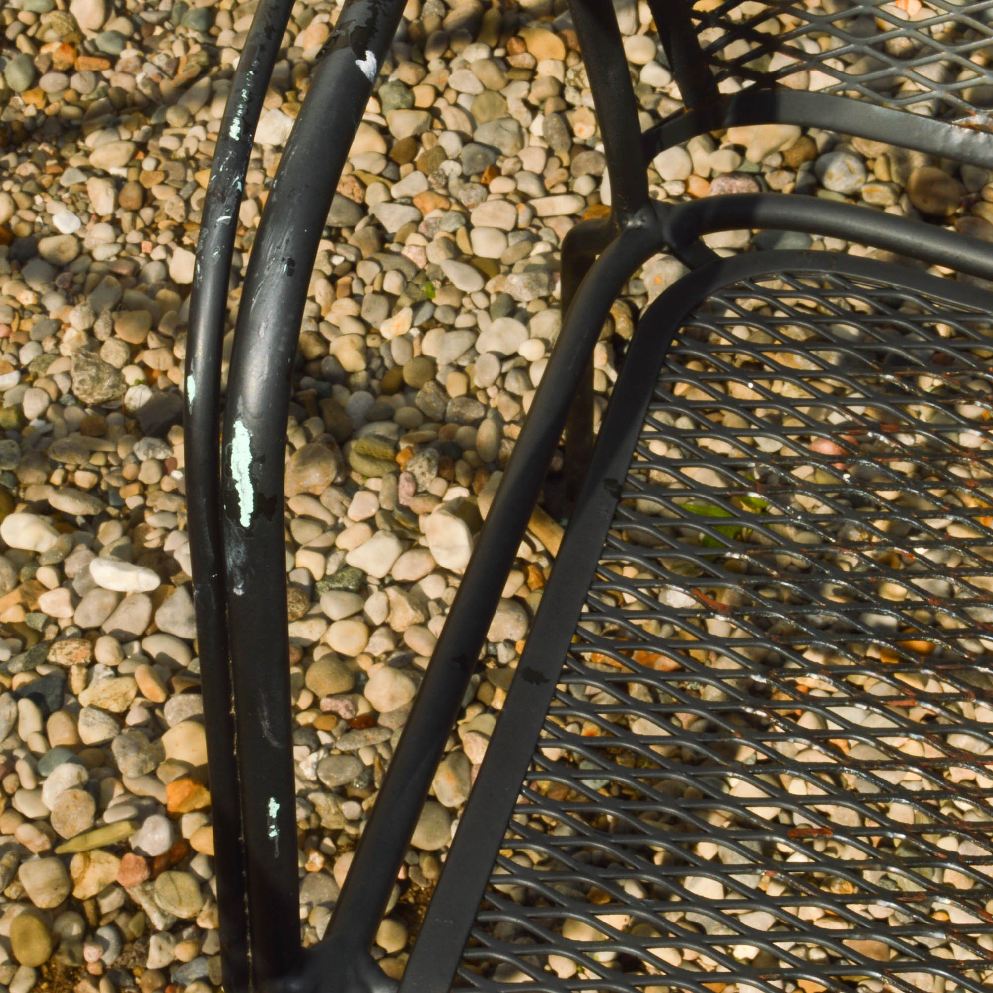 Round Wrought Iron Table and Four Chairs