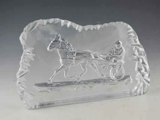 Harness Racing Etched Crystal