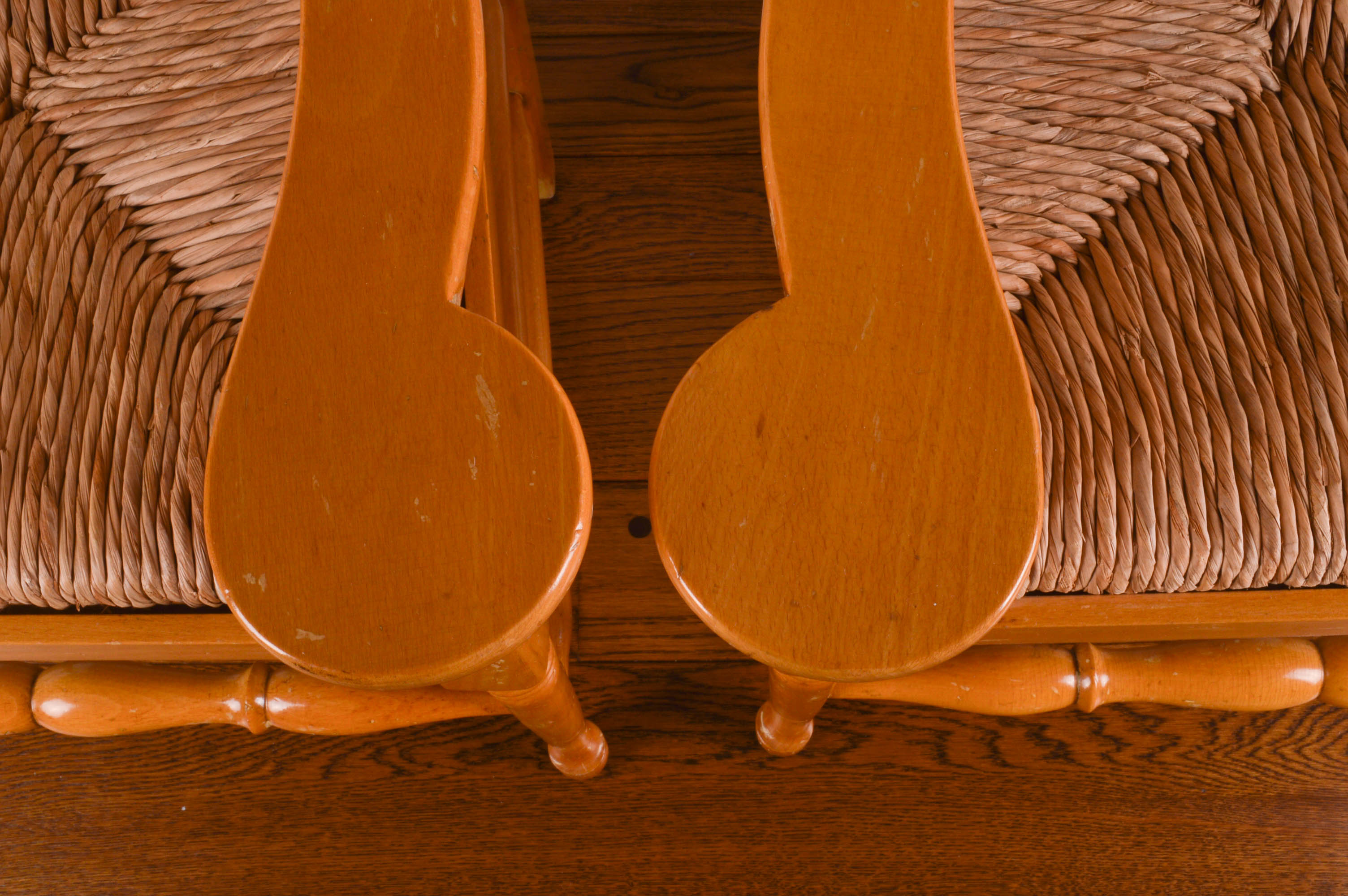 Pair of English Ladder-Back Arm Chairs