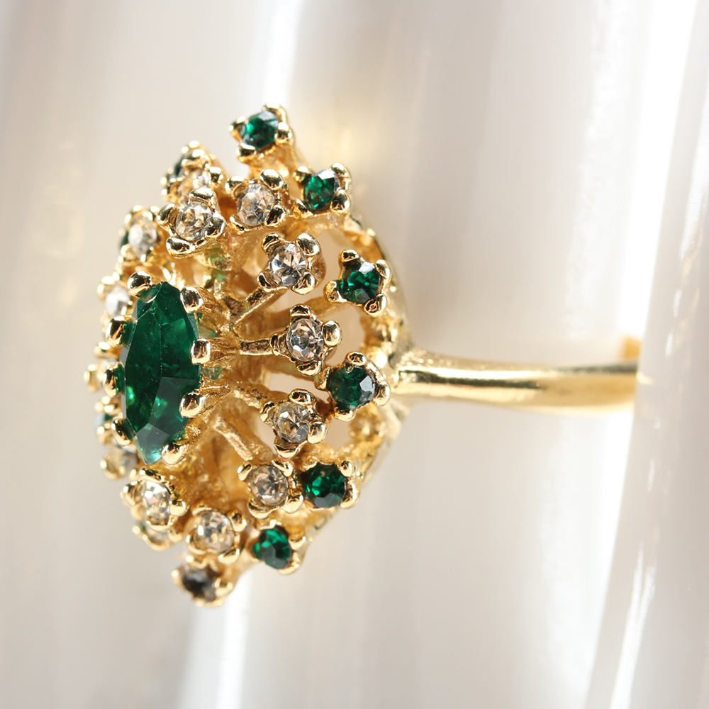 18K Yellow Gold Electroplate Ring