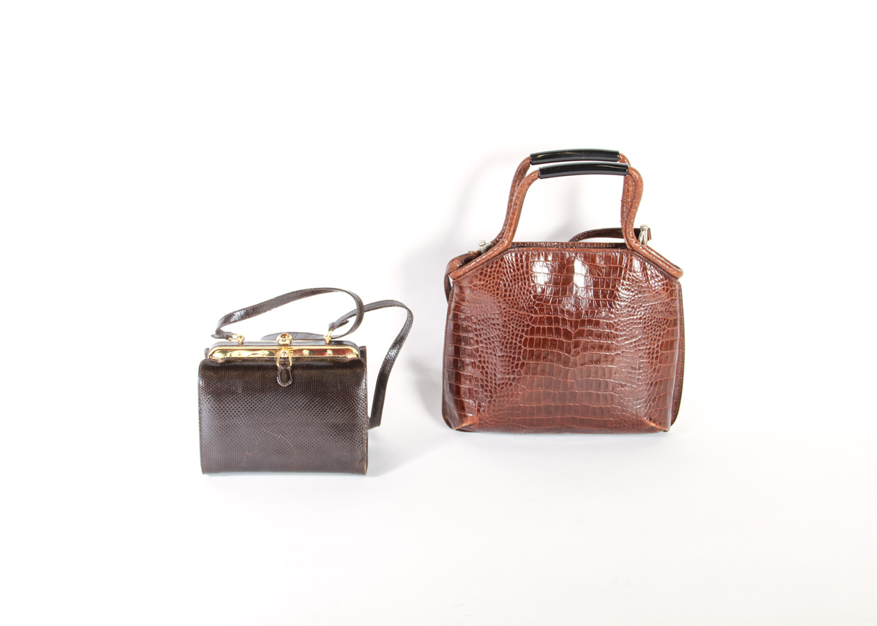 Vintage Georgio Armani and Judith Leiber Alligator Bags