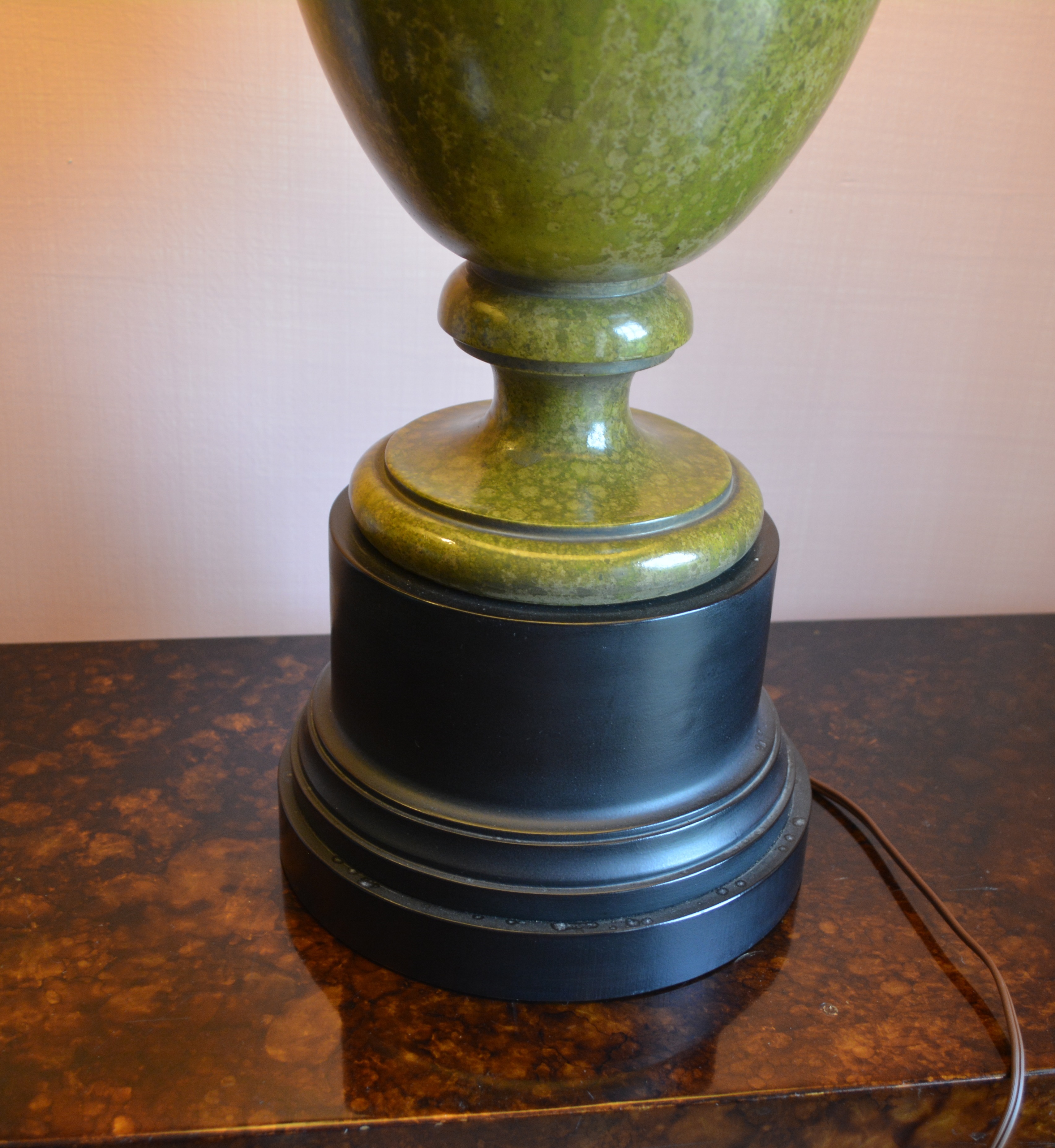 Pair of Green Urn-Shaped Table Lamps