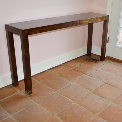 Wellington Hall Veneer Entry Table and Two  Benches