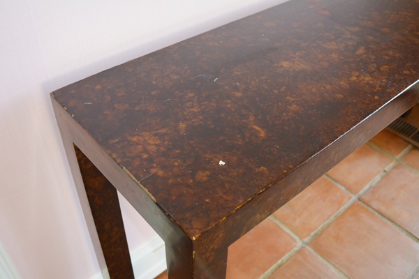 Wellington Hall Veneer Entry Table and Two  Benches