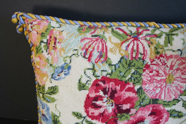 Three Decorative Needlepoint Pillows