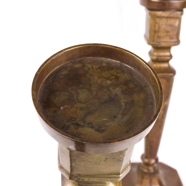 Pair of Vintage Solid Bronze Candleholders