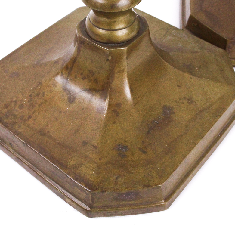 Pair of Vintage Solid Bronze Candleholders