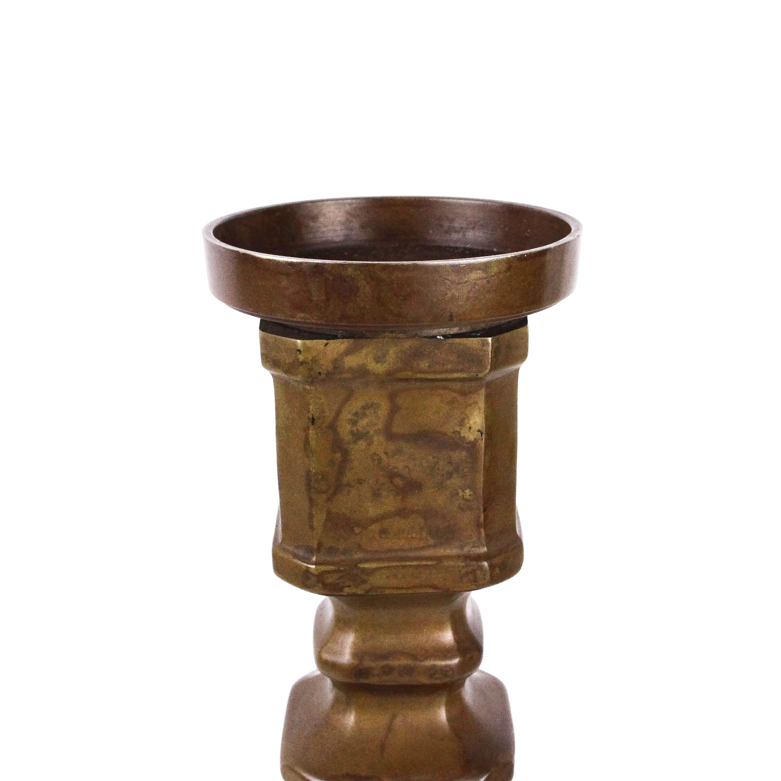 Pair of Vintage Solid Bronze Candleholders