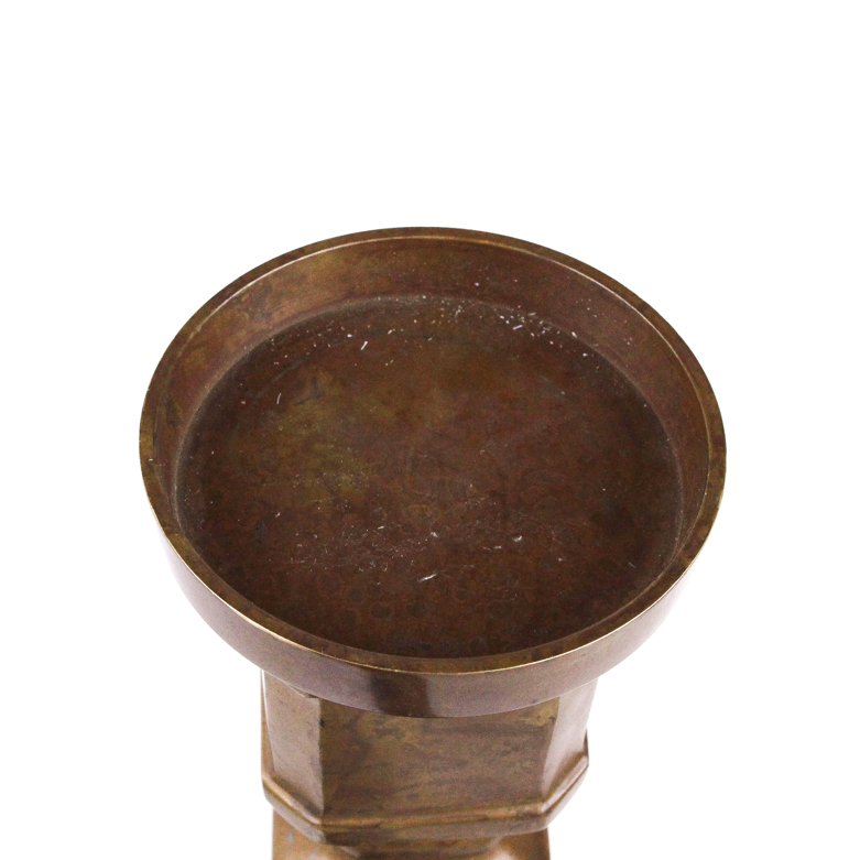 Pair of Vintage Solid Bronze Candleholders