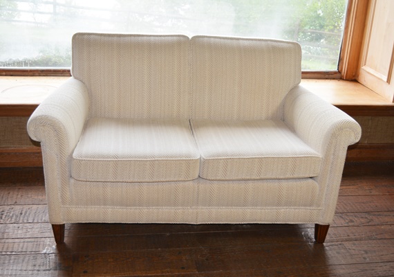 Beige Upholstered Loveseat