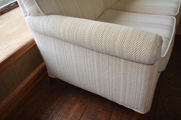 Beige Upholstered Loveseat