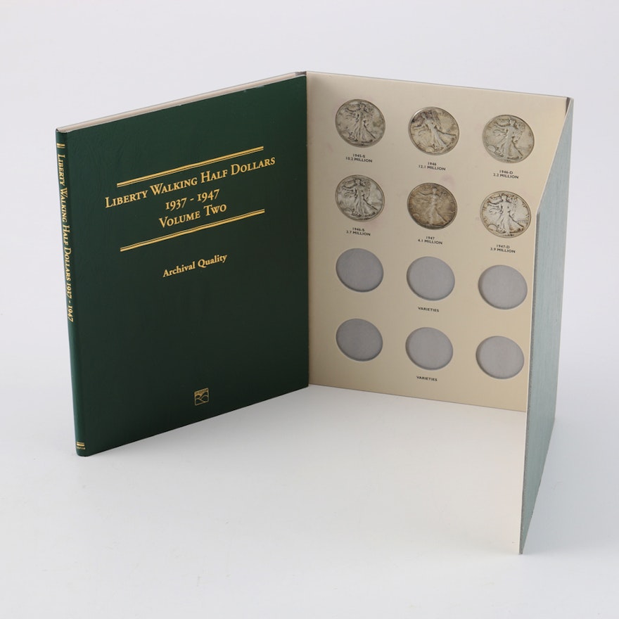 Display Booklet of Walking Liberty Half Dollars