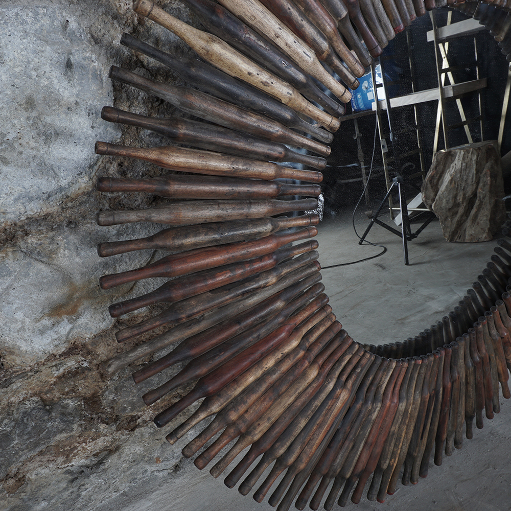 Repurposed Vintage Rolling Pin Wall Mirror