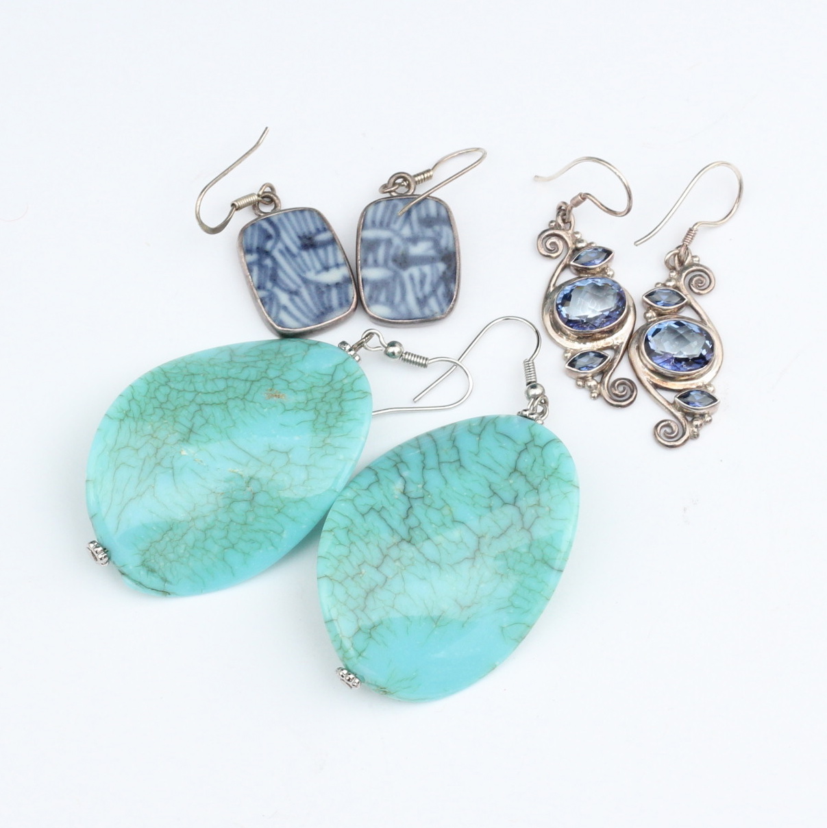 Three Pair of Sterling Silver Earrings