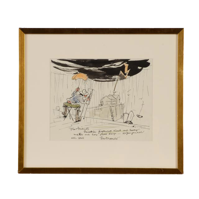 Herman Wessel Original Ink and Watercolor Illustration