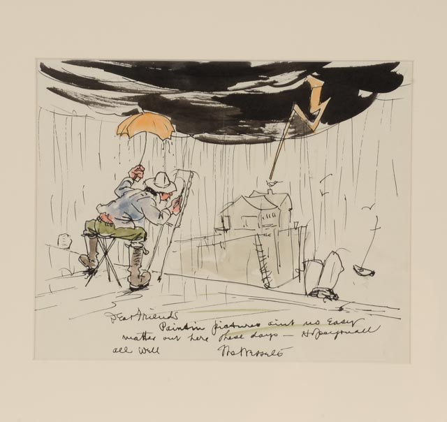 Herman Wessel Original Ink and Watercolor Illustration