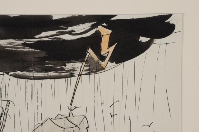 Herman Wessel Original Ink and Watercolor Illustration