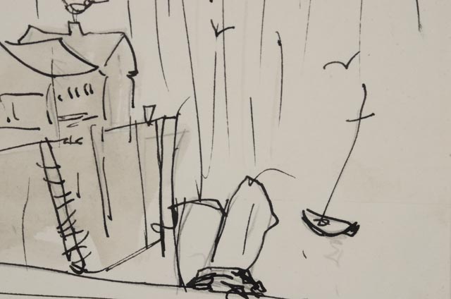 Herman Wessel Original Ink and Watercolor Illustration