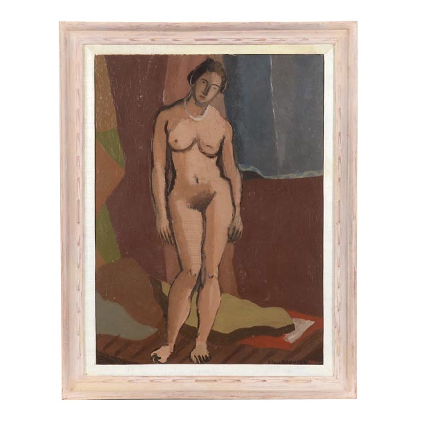 Edgar Yaeger Oil Painting on Canvas "Paris Nude"