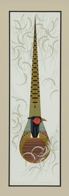 Charley Harper Limited Edition Signed Serigraph "Phancy Pheathers"