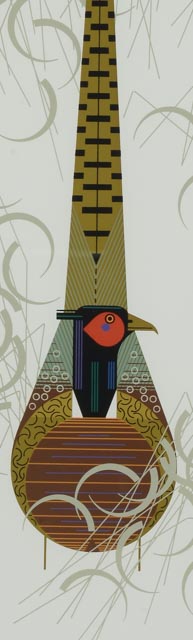 Charley Harper Limited Edition Signed Serigraph "Phancy Pheathers"