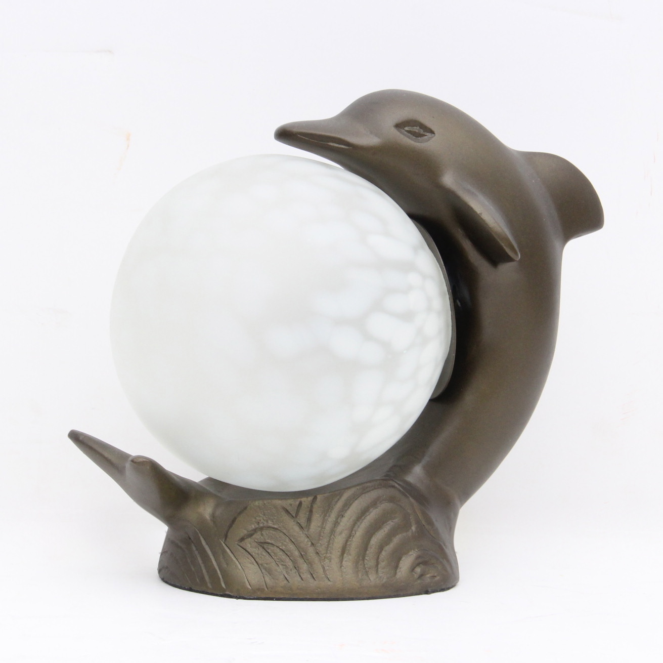 Bronze Dolphin Orb Lamp