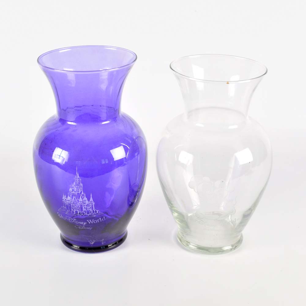 Walt Disney World Etched Vases