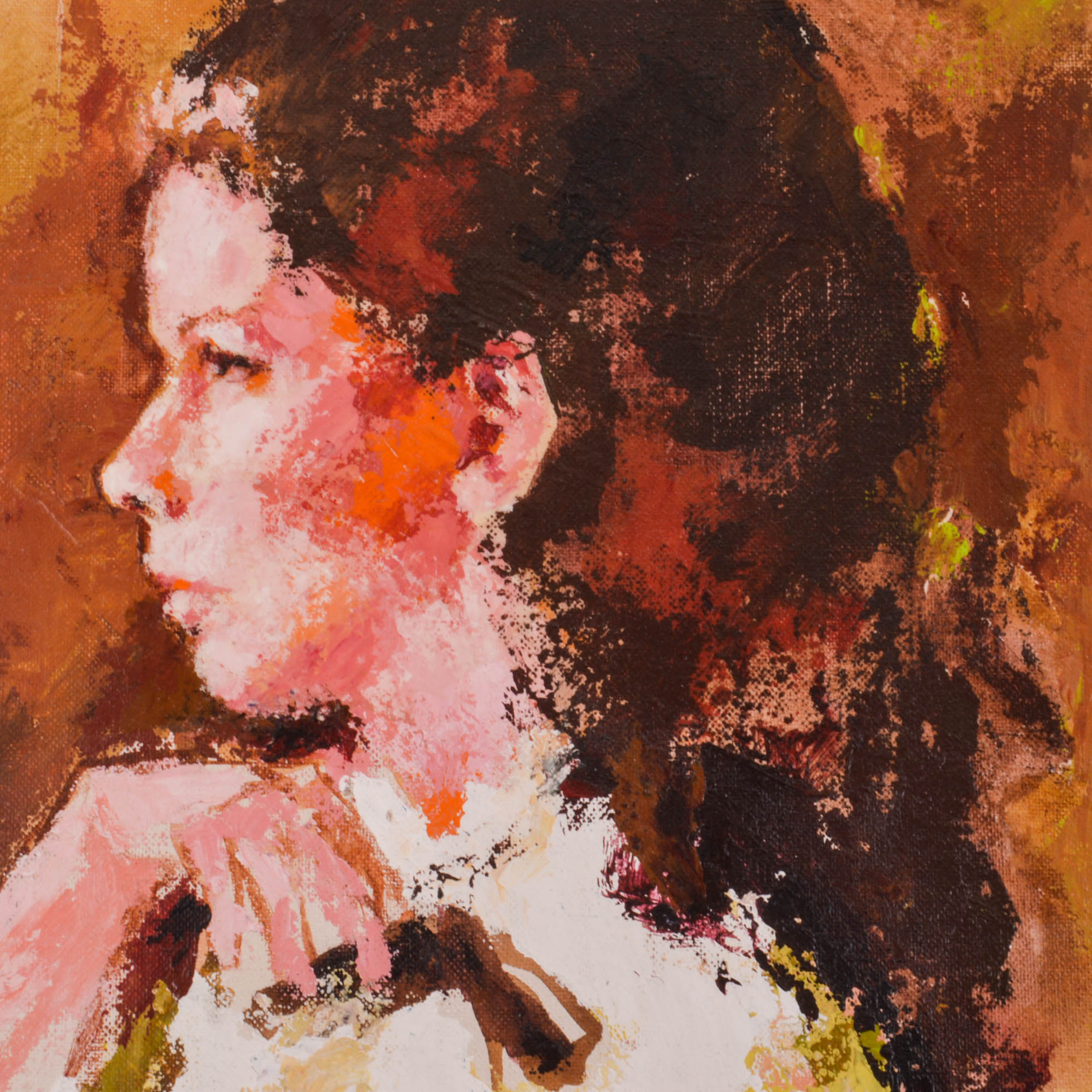 Mary Helen Wallace Signed Portrait of a Young Woman