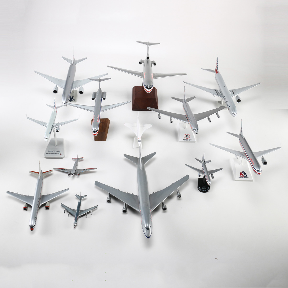 Twelve American Airlines Model Planes