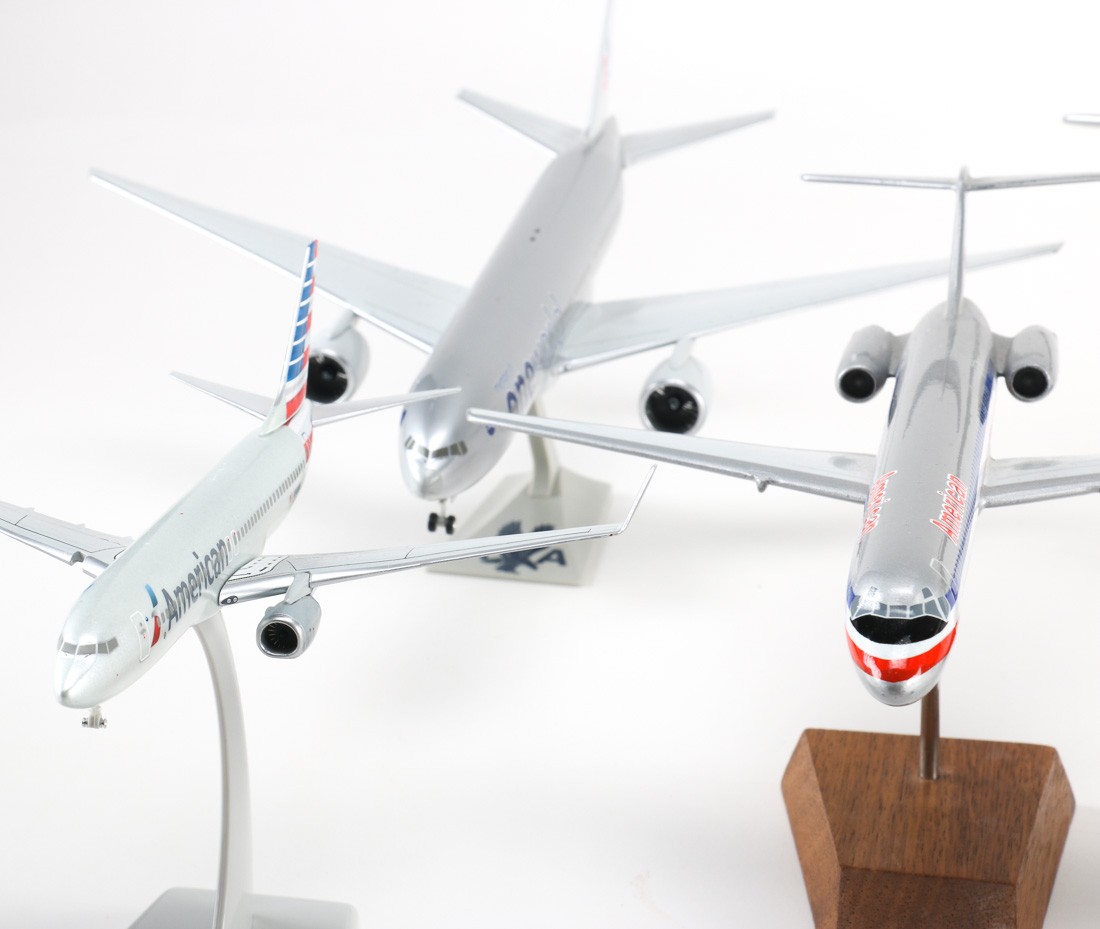 Twelve American Airlines Model Planes