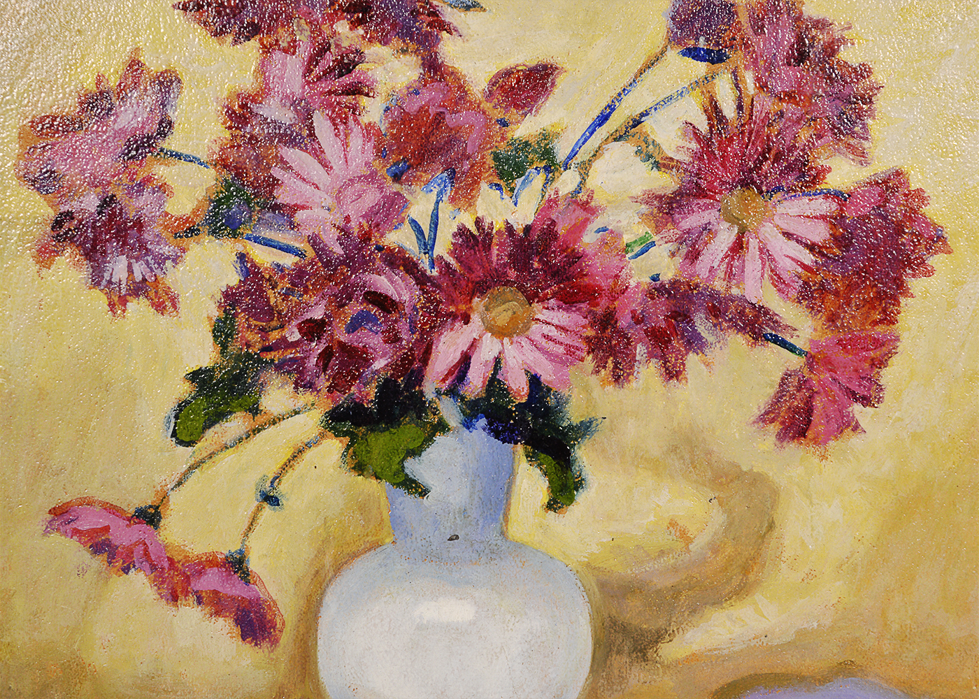 Signed "Flowers" Painting by Artist Francis Focer Brown