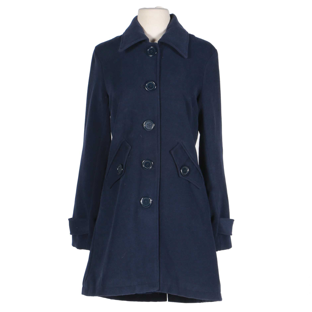 Women's Navy Blue Pea Coat by Sashimi
