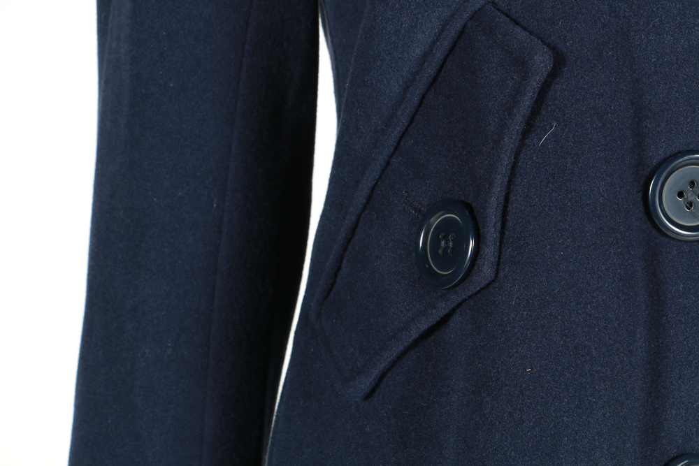 Women's Navy Blue Pea Coat by Sashimi