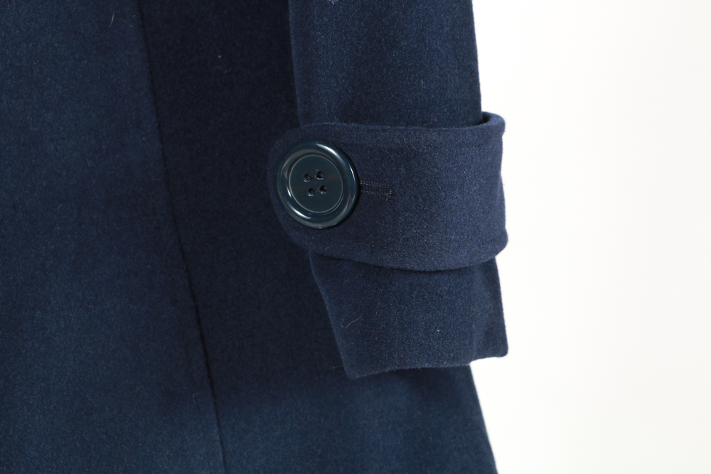 Women's Navy Blue Pea Coat by Sashimi