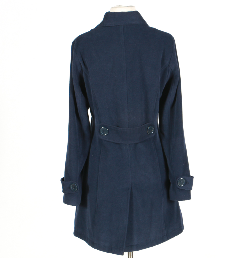 Women's Navy Blue Pea Coat by Sashimi