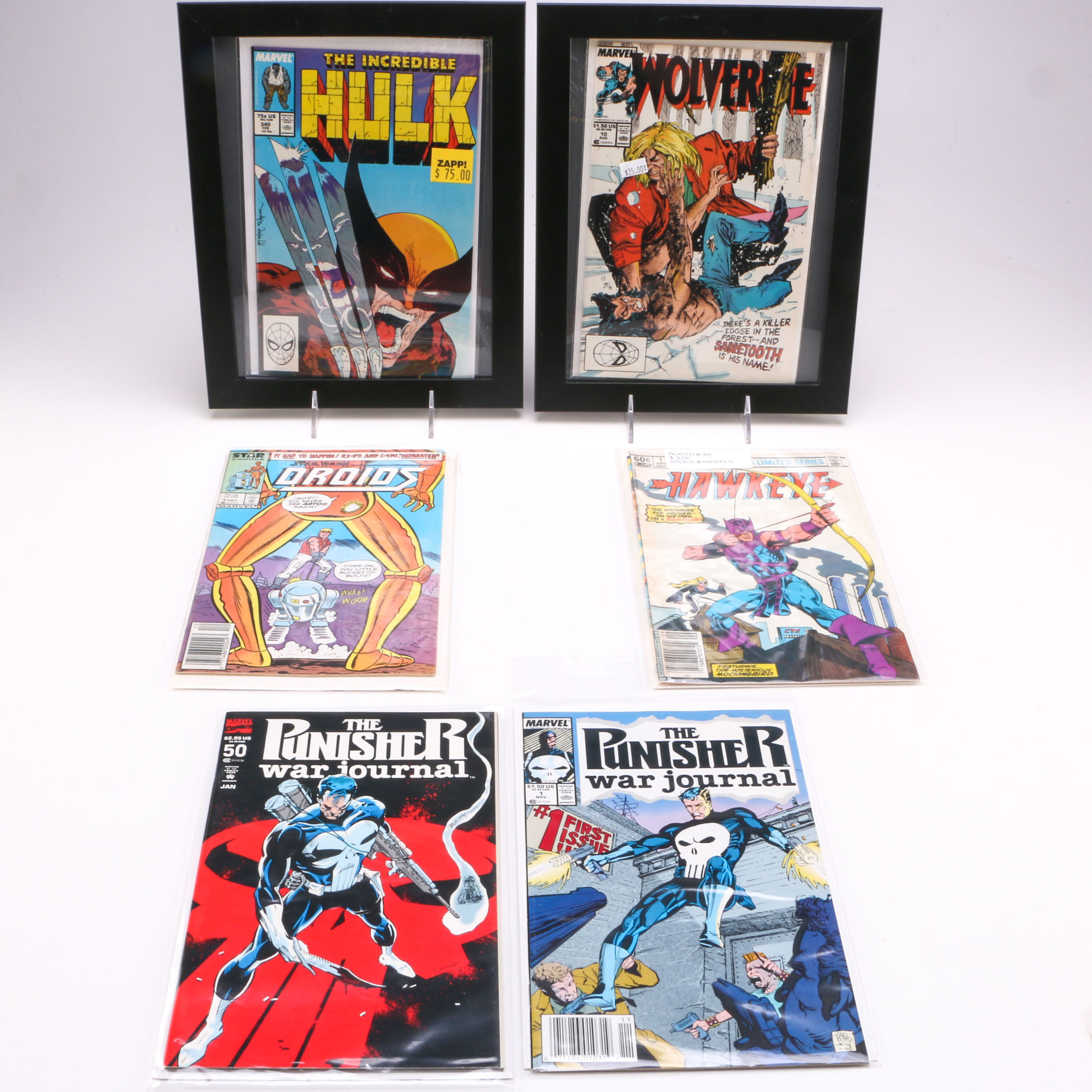 1980s Marvel Comic Books Including "The Incredible Hulk" and "Star Wars Droids"