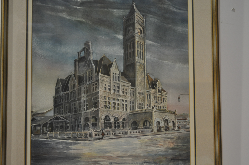Original Watercolor of Union Station by Burnard Wiley