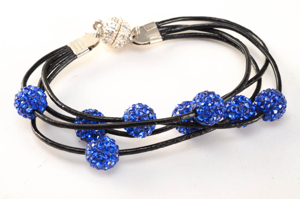 Group of Three Crystal Bead Bracelets