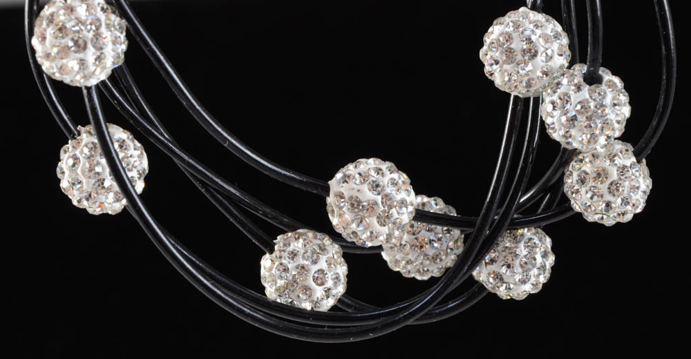 Group of Three Crystal Bead Bracelets