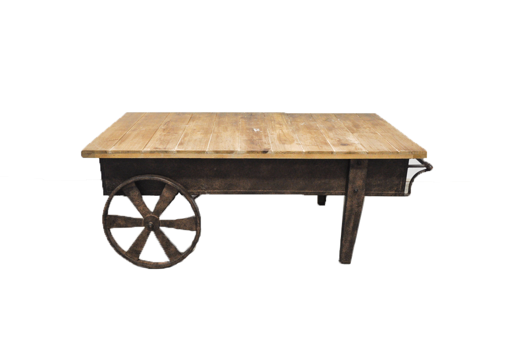 Rustic Coffee Table on Wheels