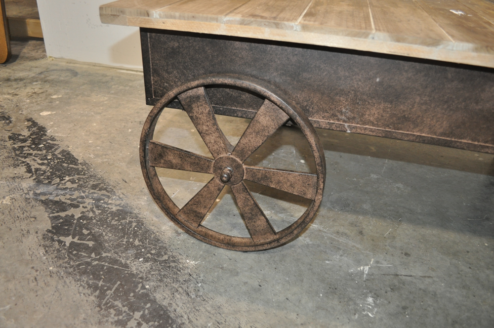Rustic Coffee Table on Wheels
