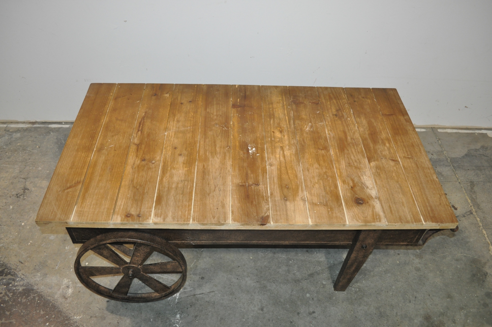Rustic Coffee Table on Wheels